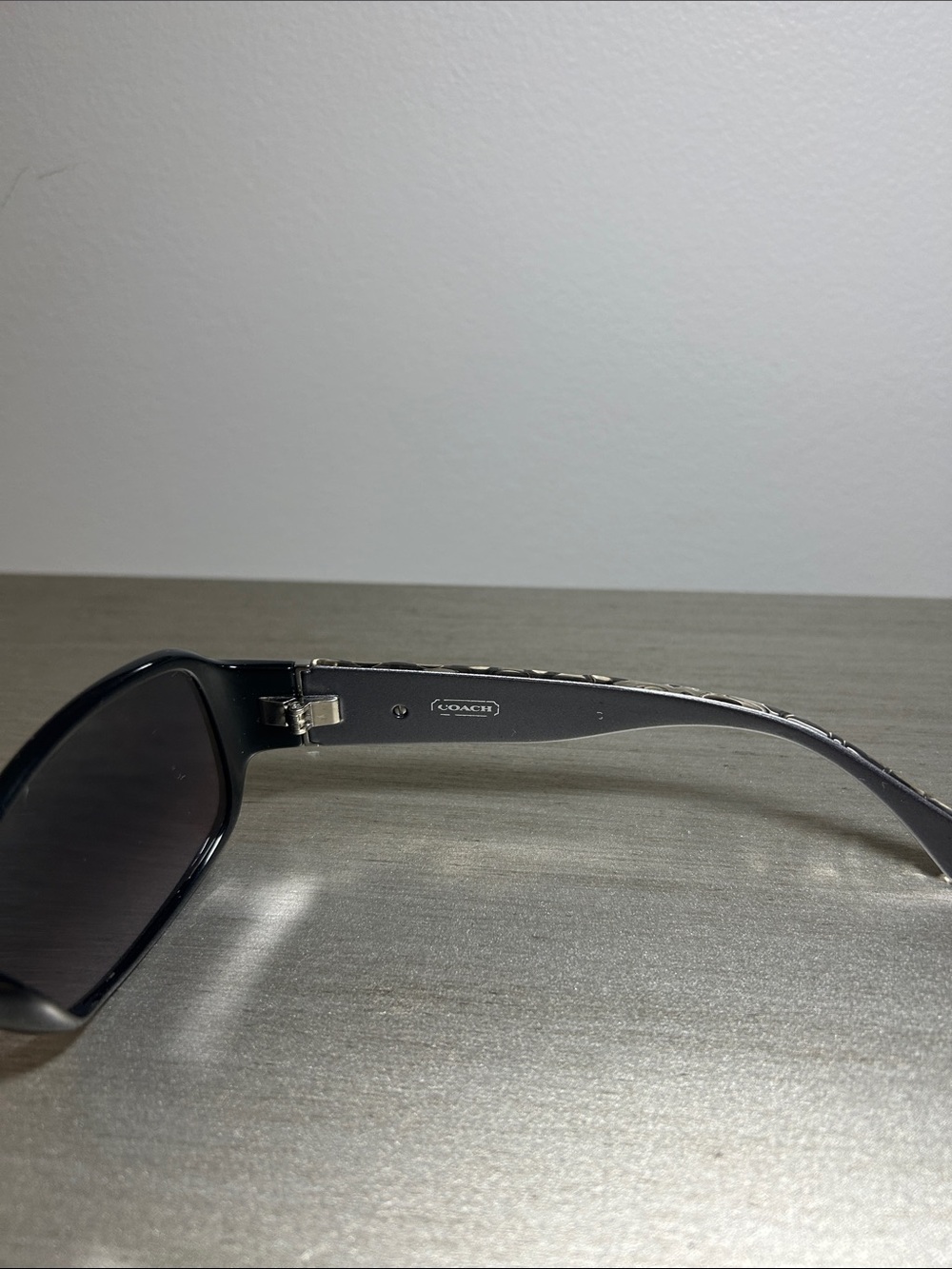 Coach Women’s Black and Grey Sunglasses with Gradient Lenses - Picture 8 of 9